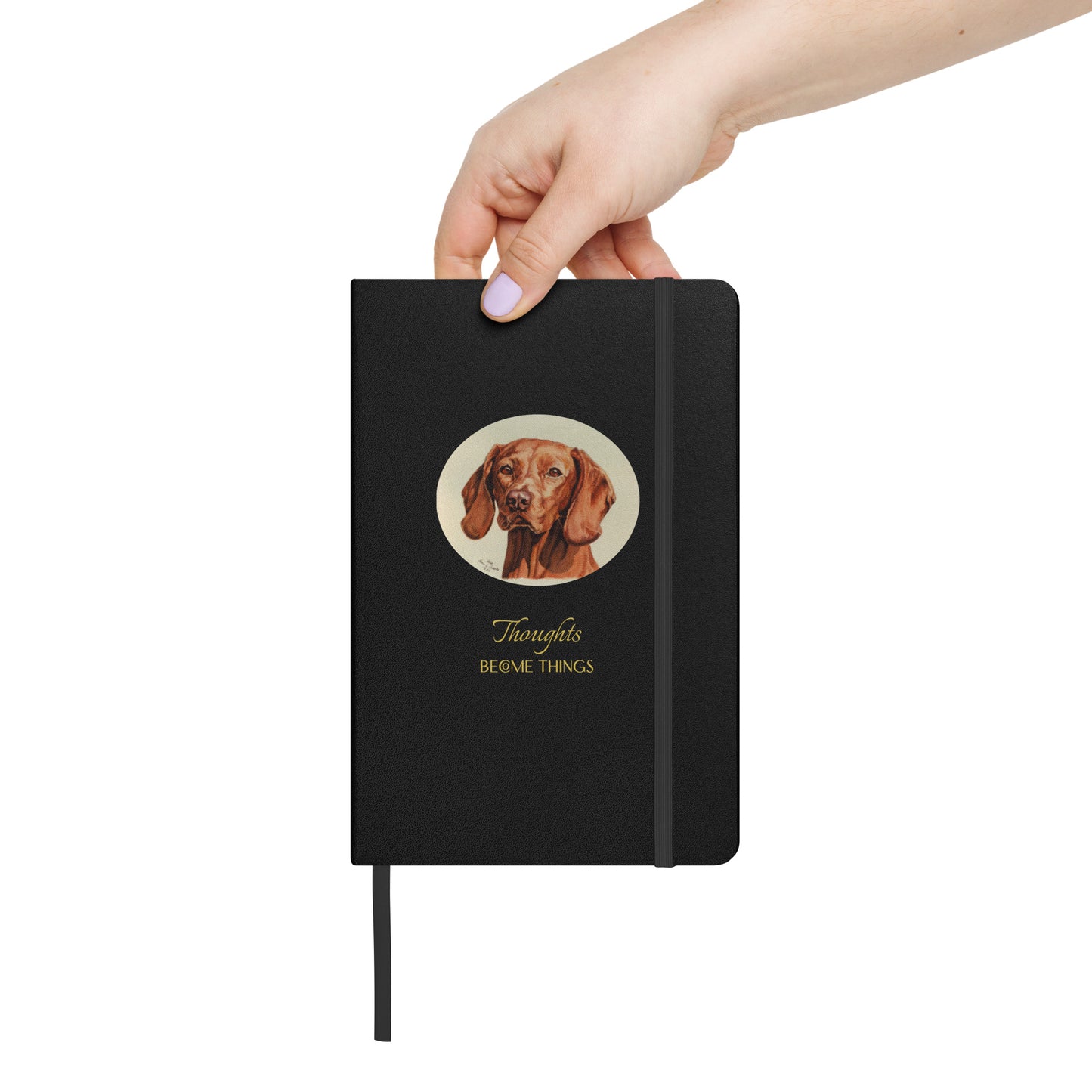 "Afra the Vizsla - Thoughts" Hardcover bound notebook