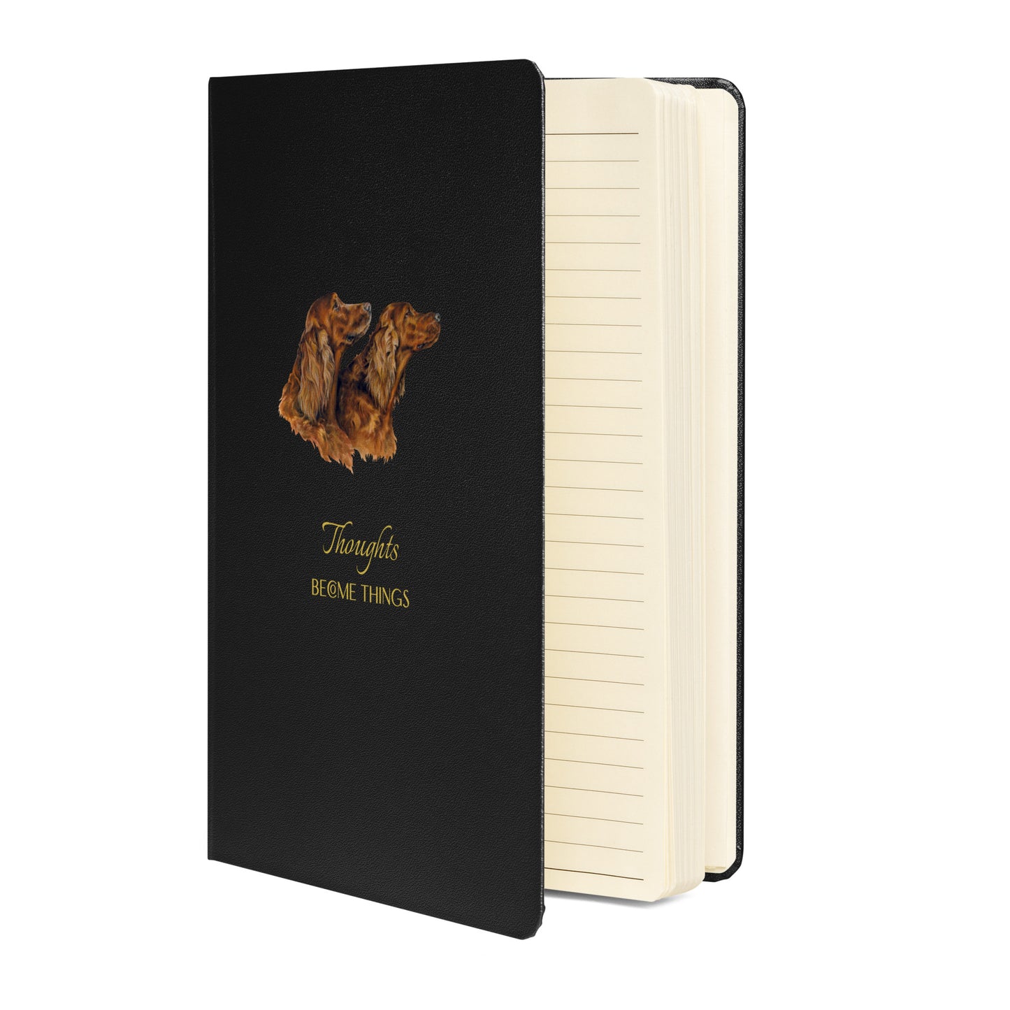"Missy & Charm the Irish Setters- Thoughts" Hardcover bound notebook