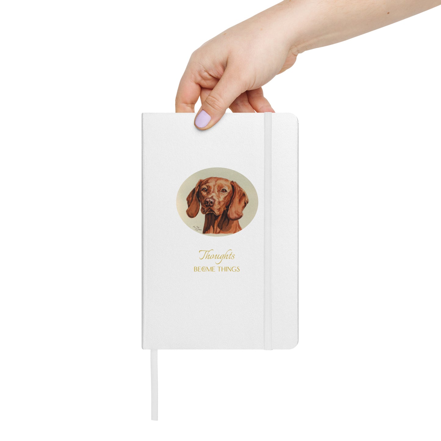 "Afra the Vizsla - Thoughts" Hardcover bound notebook