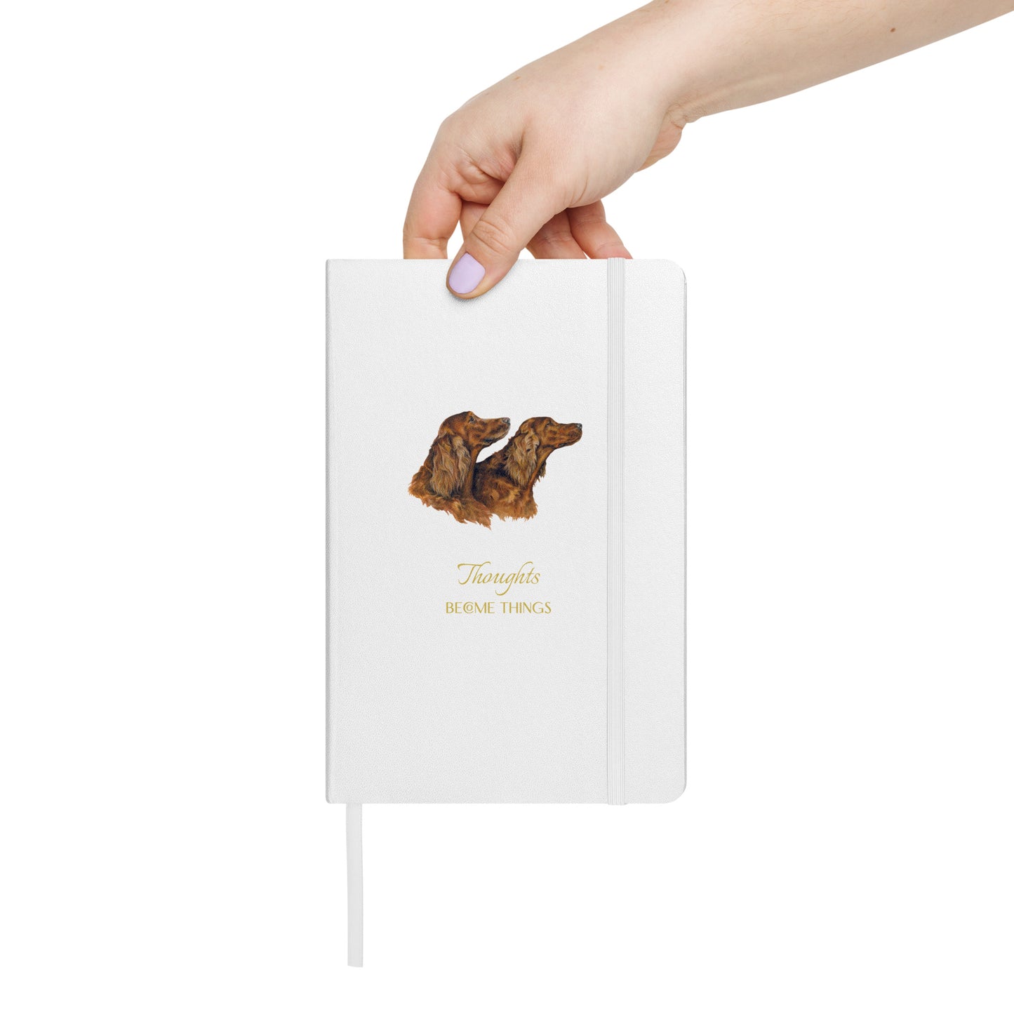 "Missy & Charm the Irish Setters- Thoughts" Hardcover bound notebook