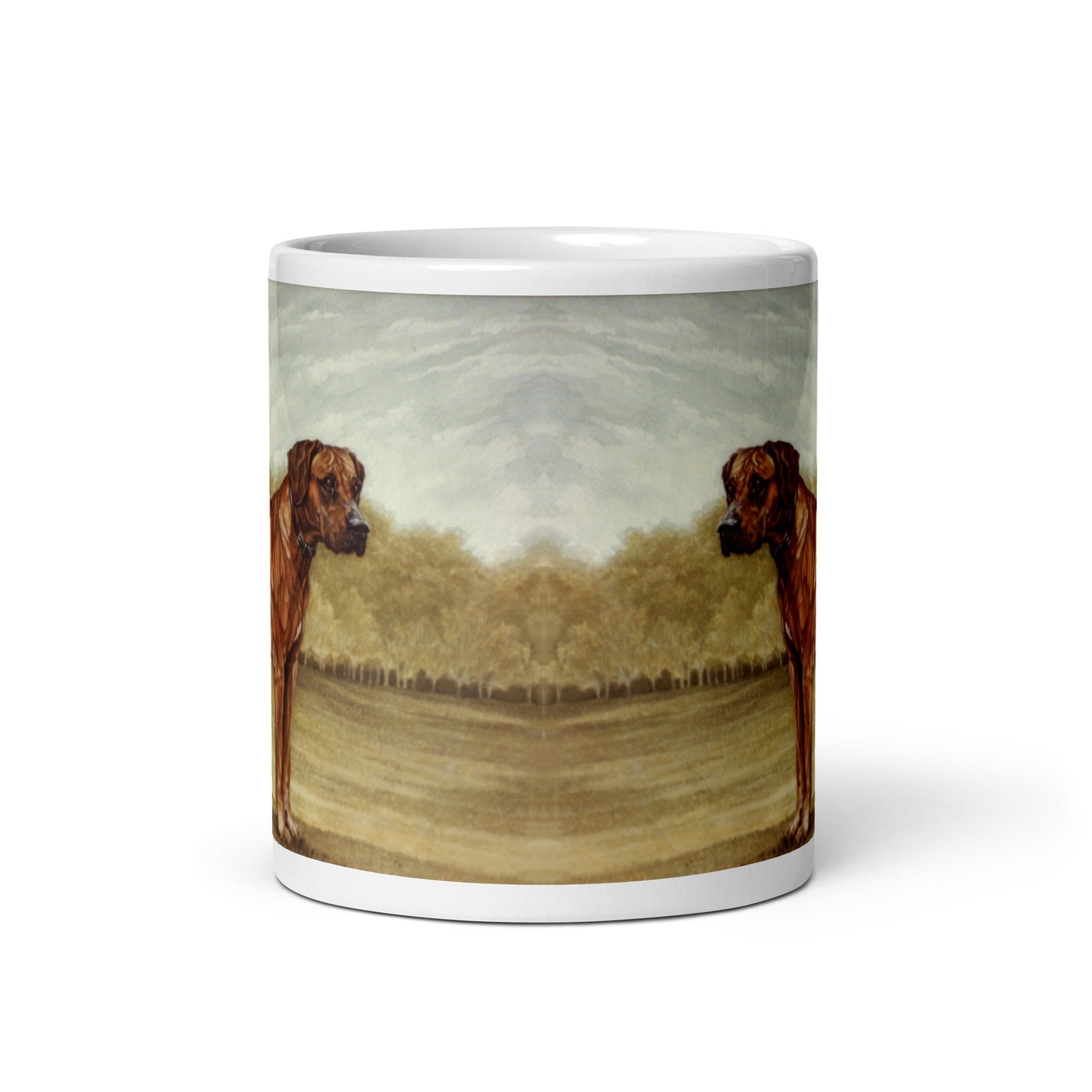 "Rhodesian Ridgeback" White glossy mug