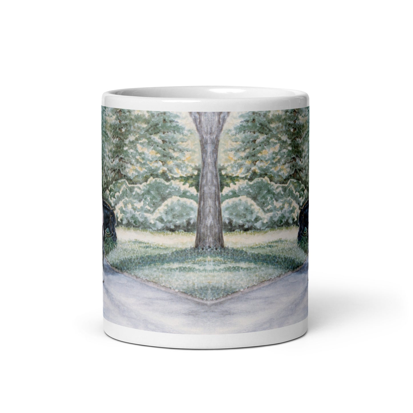 "Girl on Pony" White glossy mug
