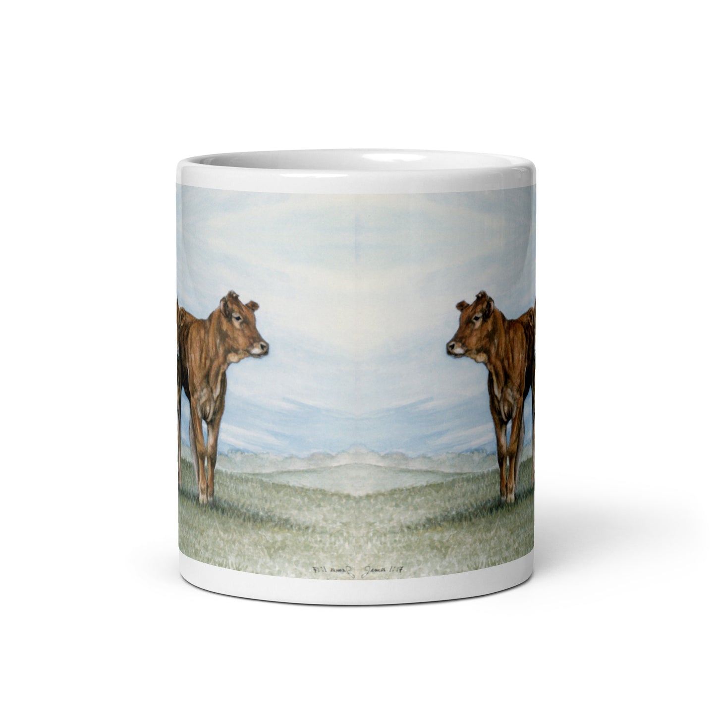 "Limousin Calves" White glossy mug