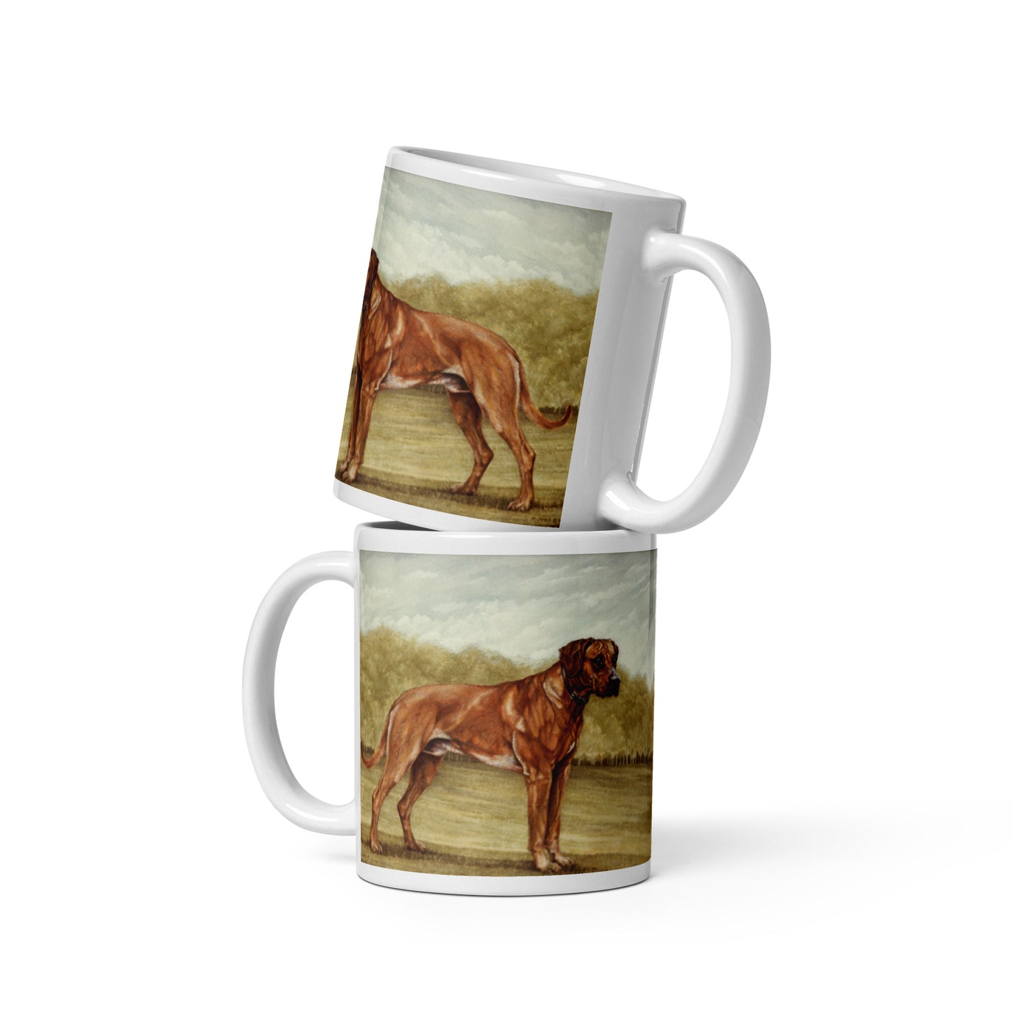 "Rhodesian Ridgeback" White glossy mug
