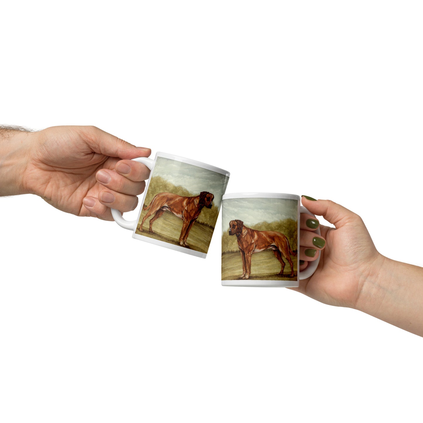 "Rhodesian Ridgeback" White glossy mug