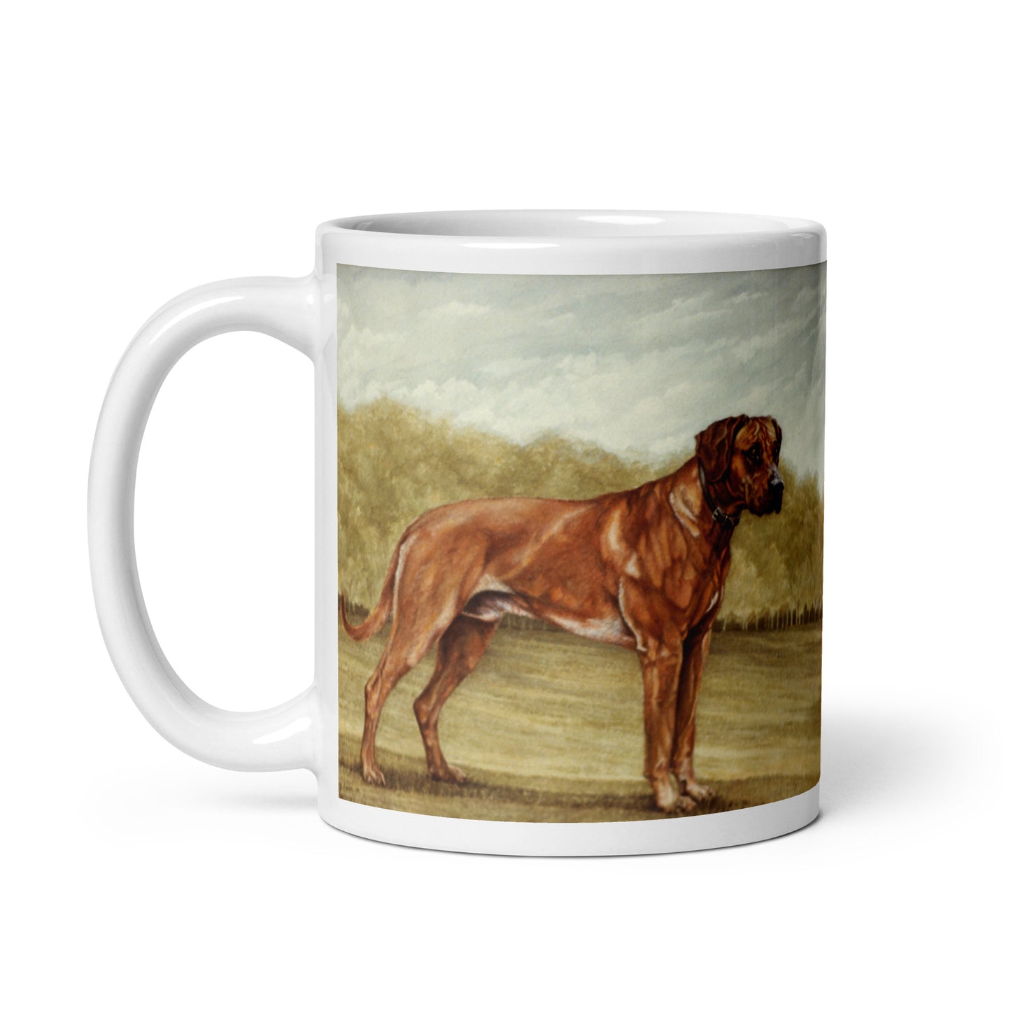 "Rhodesian Ridgeback" White glossy mug