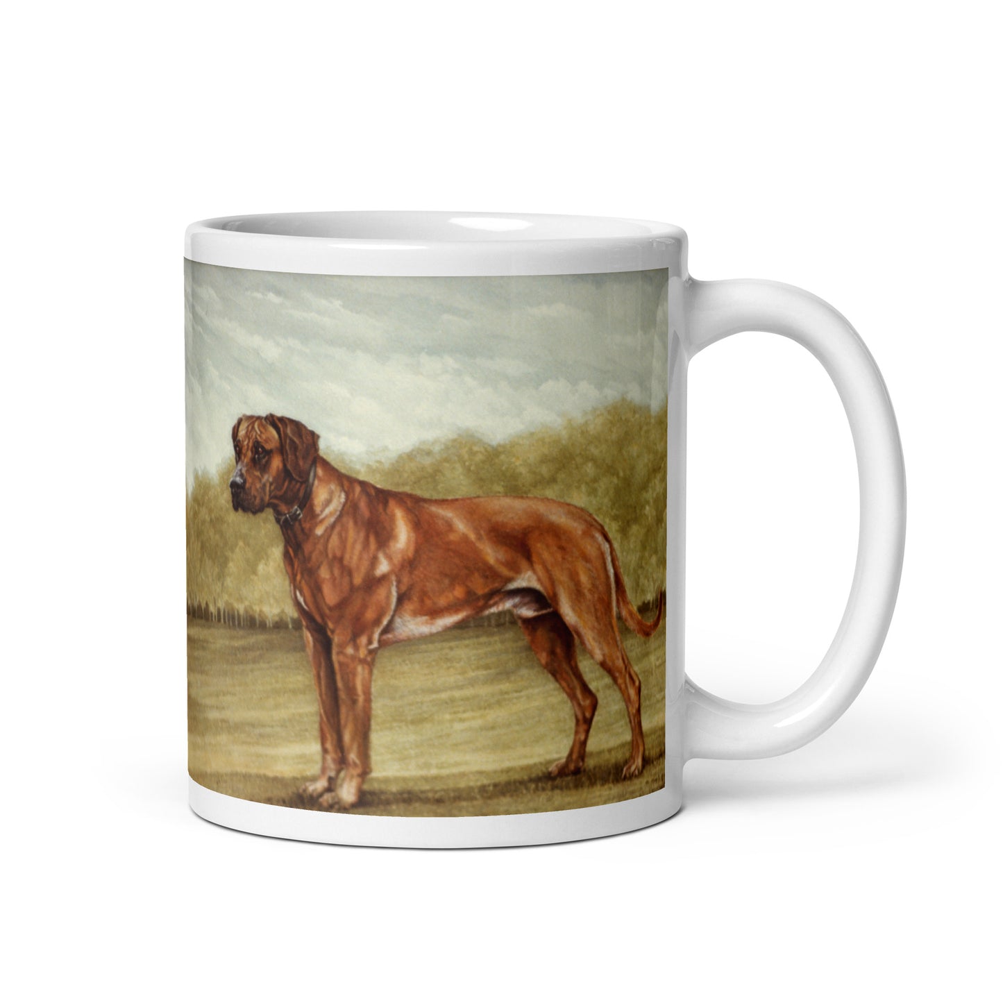 "Rhodesian Ridgeback" White glossy mug