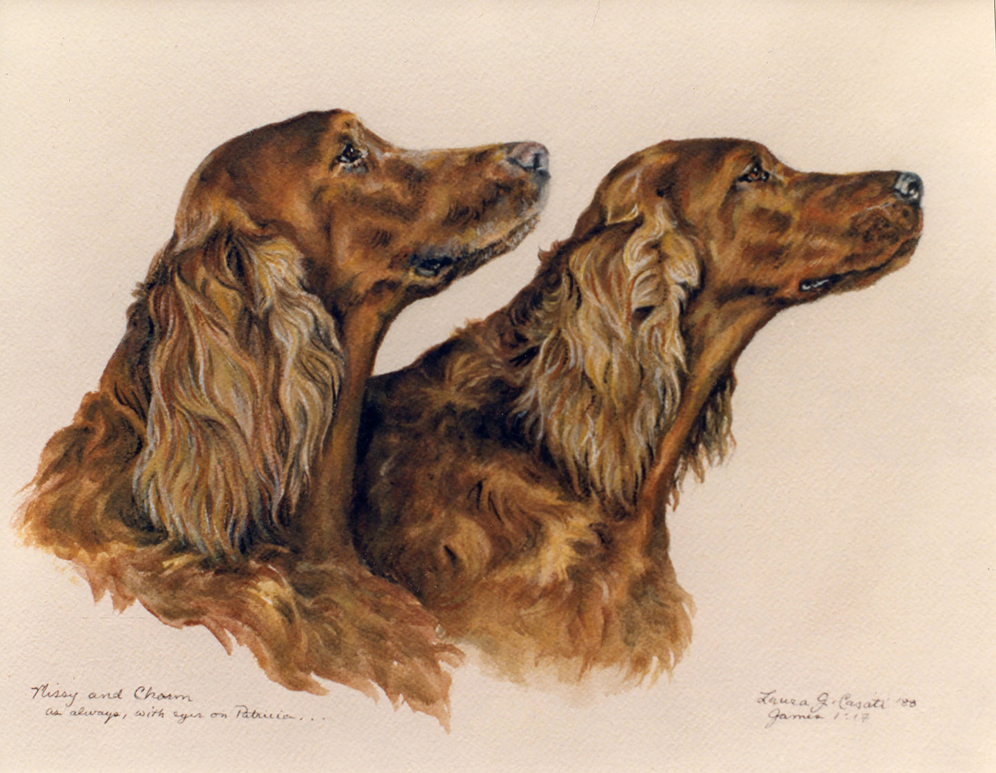 Missy & Charm the Irish Setters - Fine Art Prints